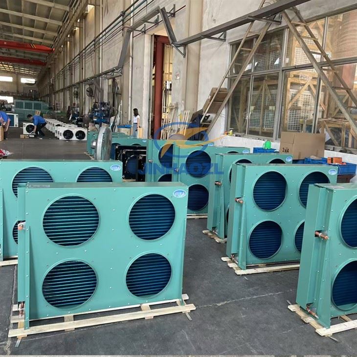 Green H-Frame Condenser | 4-Fan Air-Cooled Unit For Industrial Refrigeration high quality